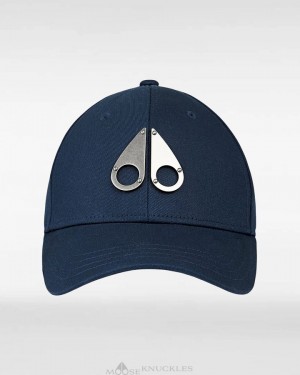 Baseball caps Damskie Moose Knuckles Fashion Logo Icon Cap Granatowe | UX7204613