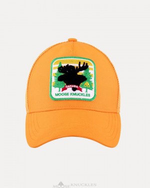 Baseball caps Męskie Moose Knuckles Canadiana Patch Cap Pomarańczowe | NJ6532074