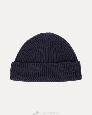 Baseball caps Męskie Moose Knuckles Trimble Skull Cap Granatowe | FG7105893