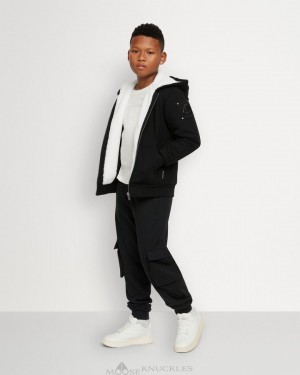 Bluza z Kapturem Dziecięce Moose Knuckles Classic Bunny Czarne Białe | HY3915827
