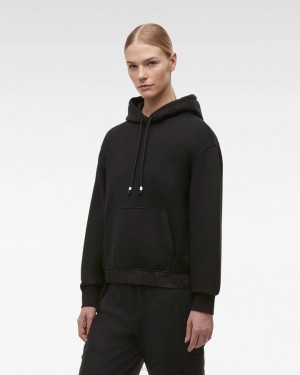 Bluzy Damskie Moose Knuckles Atlantic Hoodie Czarne | FX5281093
