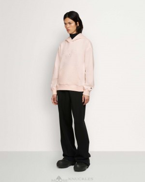Bluzy Damskie Moose Knuckles Atlantic Hoodie Różowe | JE4083652