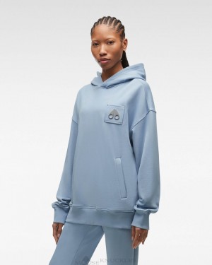 Bluzy Damskie Moose Knuckles Brooklyn Hoodie Niebieskie | UA1780436