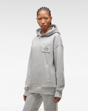 Bluzy Damskie Moose Knuckles Brooklyn Hoodie Szare | IS1468902