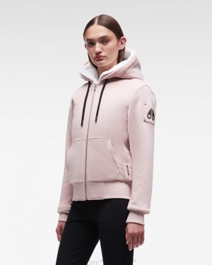 Bluzy Damskie Moose Knuckles Classic Bunny Różowe Białe | QA1026345