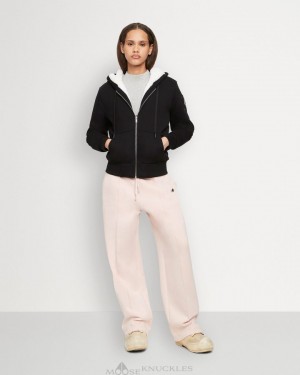 Bluzy Damskie Moose Knuckles Classic Bunny Czarne Białe | FY2910754