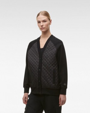 Bluzy Damskie Moose Knuckles Oakwood Cardigan Czarne | BH2408613
