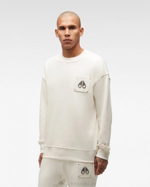 Bluzy Męskie Moose Knuckles Brooklyn Crew Neck Plaster | HP5970341