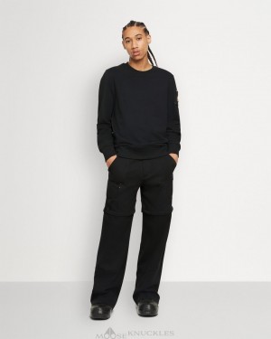 Bluzy Męskie Moose Knuckles Snyder Crew Neck Czarne | ZY0835471