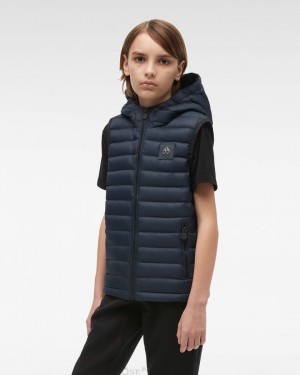 Kamizelka Dziecięce Moose Knuckles Air Down Vest Granatowe | CN0936854