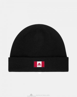 Kapelusz Damskie Moose Knuckles Ferris Beanie Czarne | YM4012657