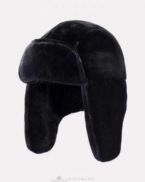 Kapelusz Męskie Moose Knuckles Bunny Trapper Hat Czarne | RG3271645