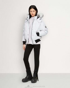 Kurtka Bomberka Damskie Moose Knuckles Cloud Bomber Shearling Nimbus Cloud / Natural Shearling | PL8690753