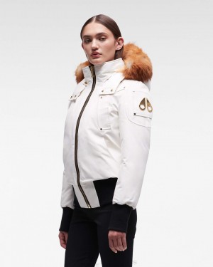 Kurtka Bomberka Damskie Moose Knuckles Gold Debbie Bomber Fur Złote | FZ0721856