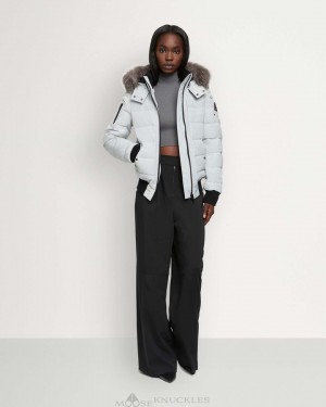 Kurtka Bomberka Damskie Moose Knuckles Onyx Ladriere Bomber Shearling Szare | VL4385907