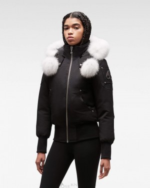 Kurtka Bomberka Damskie Moose Knuckles Original Debbie Bomber Fur Czarne | NV4682731