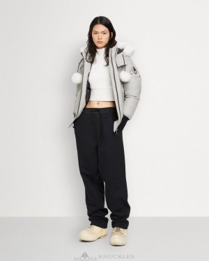Kurtka Bomberka Damskie Moose Knuckles Original Debbie Bomber Shearling Szare | UG1427056