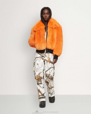 Kurtka Bomberka Damskie Moose Knuckles Peach Tree Bomber Pomarańczowe | LN8542973