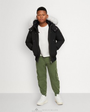 Kurtka Bomberka Dziecięce Moose Knuckles Bomber Shearling Czarne | ZG8106352
