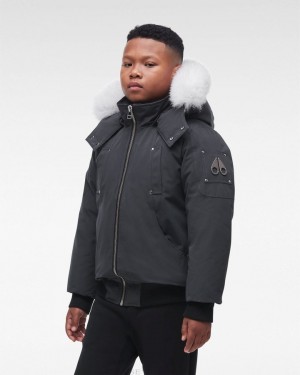 Kurtka Bomberka Dziecięce Moose Knuckles Original Bomber Fur Granite / Natural Fox Fur | CN1750864