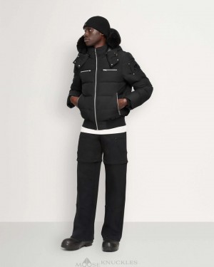 Kurtka Bomberka Męskie Moose Knuckles Cloud Bomber Neoshear Czarne Czarne | FU7256819
