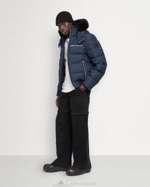Kurtka Bomberka Męskie Moose Knuckles Cloud Bomber Neoshear Granatowe Czarne | CL8592401