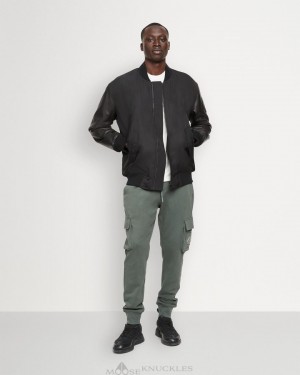 Kurtka Bomberka Męskie Moose Knuckles Montclair Bomber Czarne Czarne | VC0937584