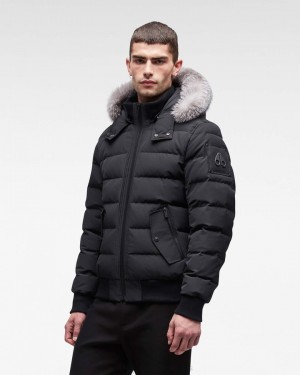 Kurtka Bomberka Męskie Moose Knuckles Onyx Scotchtown Bomber Czarne | CP5689401