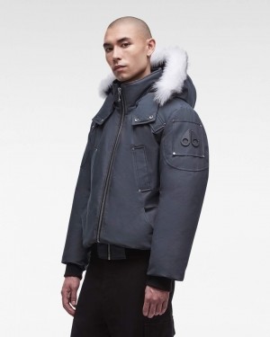 Kurtka Bomberka Męskie Moose Knuckles Original Ballistic Bomber Shearling Granite / Natural Shearling | PI3219570
