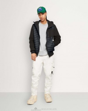 Kurtka Bomberka Męskie Moose Knuckles Sherwood Bomber Granatowe Czarne Czarne | GM3158407