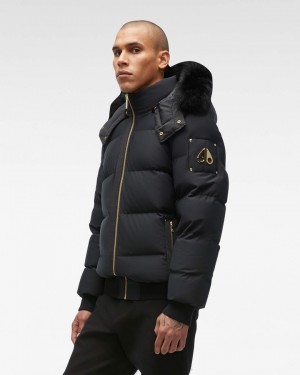 Kurtka Bomberka Męskie Moose Knuckles Stagg Bomber Czarne Czarne | KB2430176