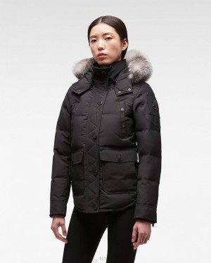 Kurtki Damskie Moose Knuckles Onyx Anguille Jacket Czarne | PD5293084