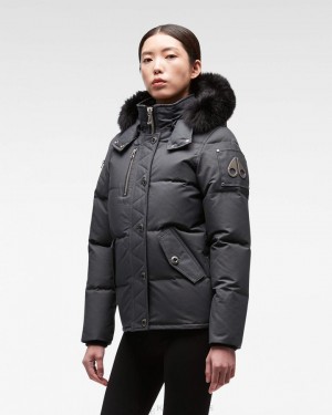 Kurtki Damskie Moose Knuckles Original 3q Fur Czarne | OW8269357