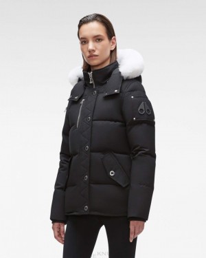 Kurtki Damskie Moose Knuckles Original 3q Shearling Granatowe Czarne | RO3705496