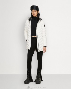 Kurtki Damskie Moose Knuckles Rockcliff Jacket Milky Way | KM8701536