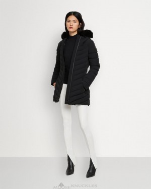 Kurtki Damskie Moose Knuckles Roselawn Jacket Czarne Czarne | JK5327608