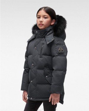 Kurtki Dziecięce Moose Knuckles Original 3q Fur Czarne | IP1490537