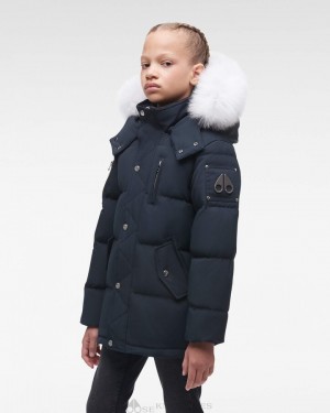 Kurtki Dziecięce Moose Knuckles Original 3q Fur Granatowe | OF9501423