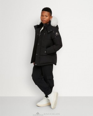 Kurtki Dziecięce Moose Knuckles Original 3q Shearling Czarne | GJ8107526