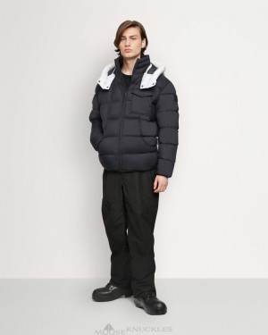 Kurtki Męskie Moose Knuckles Bedstuy Jacket Czarne Czarne | SG9807523