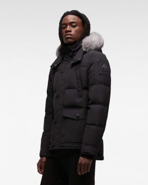 Kurtki Męskie Moose Knuckles Onyx Round Island Jacket Czarne | VZ3741028