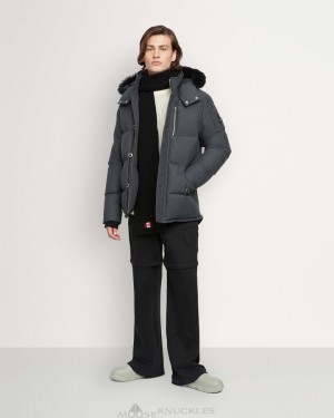 Kurtki Męskie Moose Knuckles Original 3q Fur Czarne | WQ0348562