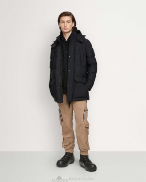 Kurtki Męskie Moose Knuckles Valleyfield Jacket Czarne | ZA2710958
