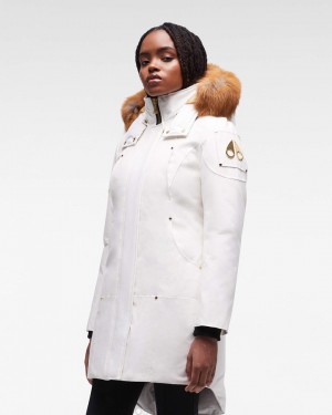 Parkas Damskie Moose Knuckles Gold Stirling Parka Fur Złote | SZ6537284