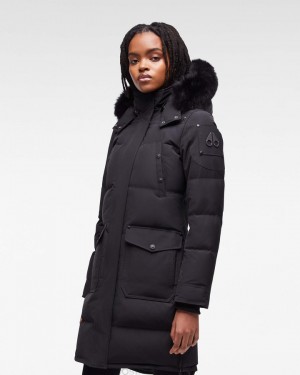 Parkas Damskie Moose Knuckles Onyx Causapscal Parka Czarne Czarne | RP7802543