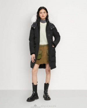 Parkas Damskie Moose Knuckles Onyx Causapscal Parka Czarne | IC9015736