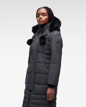 Parkas Damskie Moose Knuckles Original Saskatchewan Parka Fur Czarne | UB7854390