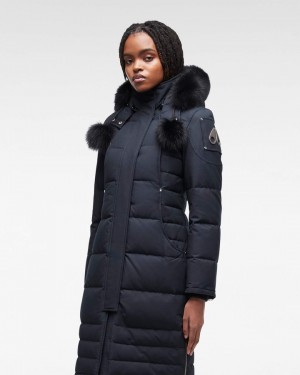 Parkas Damskie Moose Knuckles Original Saskatchewan Parka Fur Granatowe Czarne | SD0245879