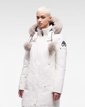 Parkas Damskie Moose Knuckles Original Stirling Parka Fur Milky Way / Stoned Fox Fur | MW1839650
