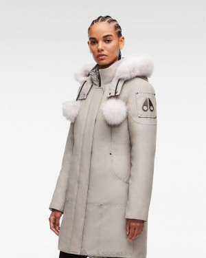 Parkas Damskie Moose Knuckles Original Stirling Parka Fur Szare | LT3715690